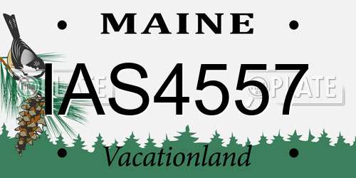 IAS4557 Maine License Plate