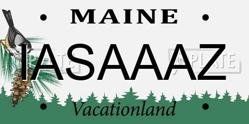 IASAAAZ Maine License Plate