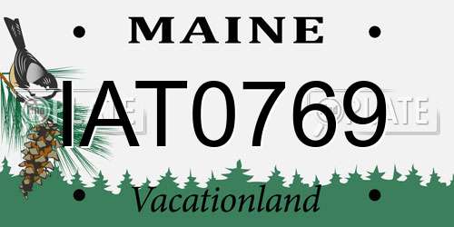IAT0769 Maine License Plate