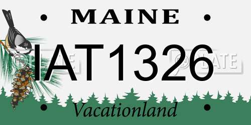 IAT1326 Maine License Plate