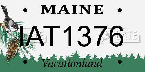 IAT1376 Maine License Plate