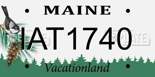 IAT1740 Maine License Plate