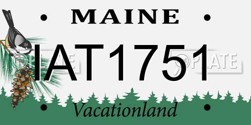 IAT1751 Maine License Plate