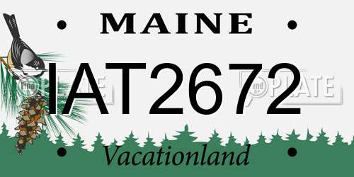 IAT2672 Maine License Plate