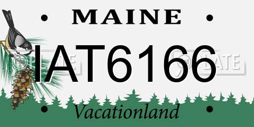 IAT6166 Maine License Plate