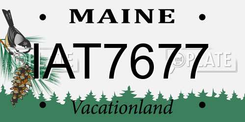IAT7677 Maine License Plate