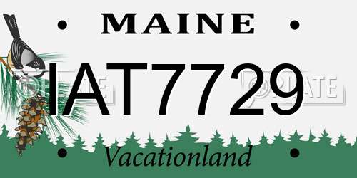 IAT7729 Maine License Plate