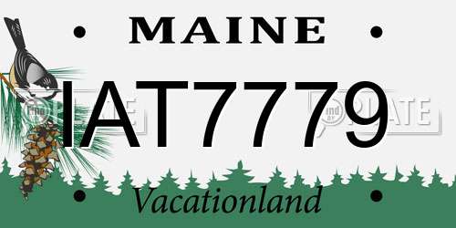 IAT7779 Maine License Plate