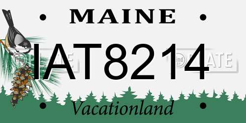 IAT8214 Maine License Plate