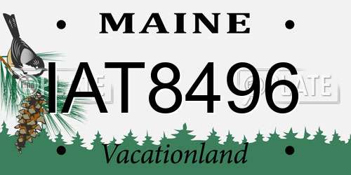 IAT8496 Maine License Plate