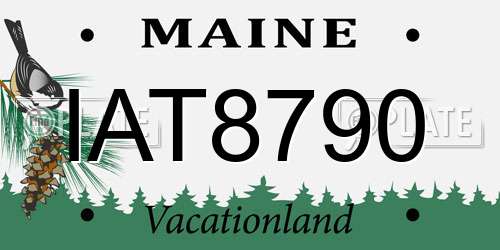 IAT8790 Maine License Plate