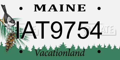 IAT9754 Maine License Plate