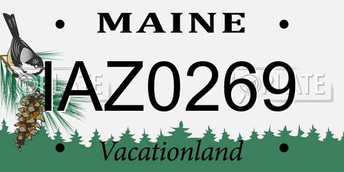 IAZ0269 Maine License Plate