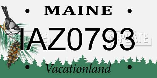 IAZ0793 Maine License Plate