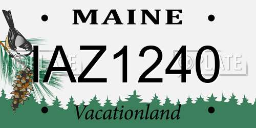IAZ1240 Maine License Plate