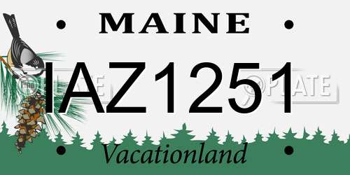 IAZ1251 Maine License Plate