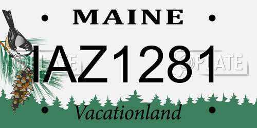 IAZ1281 Maine License Plate