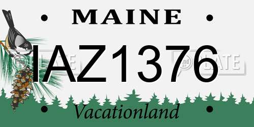 IAZ1376 Maine License Plate