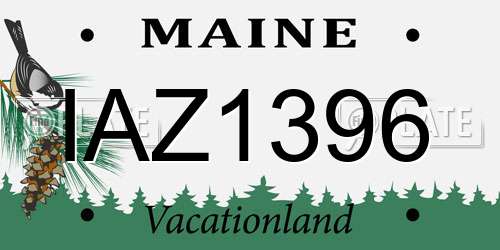 IAZ1396 Maine License Plate