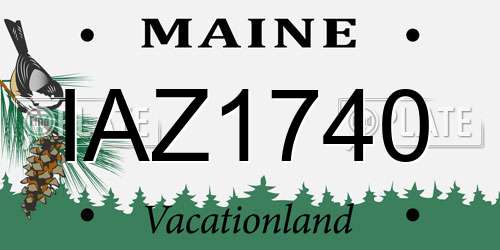 IAZ1740 Maine License Plate