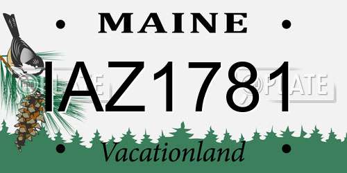 IAZ1781 Maine License Plate