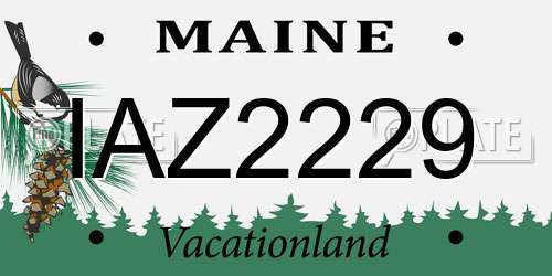 IAZ2229 Maine License Plate