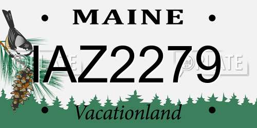 IAZ2279 Maine License Plate