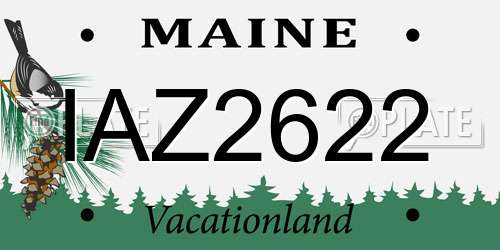 IAZ2622 Maine License Plate