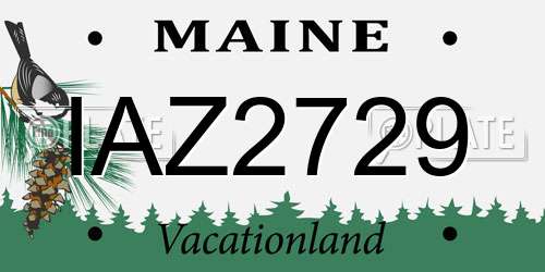 IAZ2729 Maine License Plate
