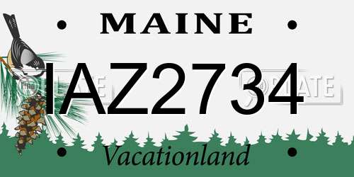 IAZ2734 Maine License Plate