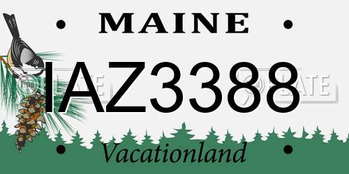 IAZ3388 Maine License Plate