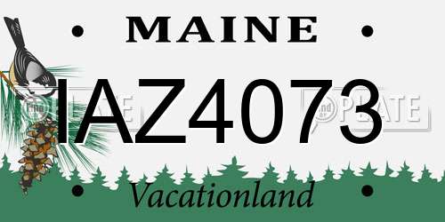IAZ4073 Maine License Plate