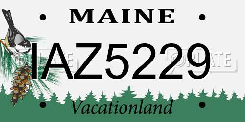 IAZ5229 Maine License Plate