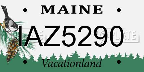 IAZ5290 Maine License Plate