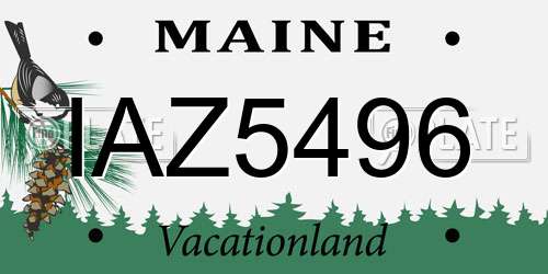 IAZ5496 Maine License Plate