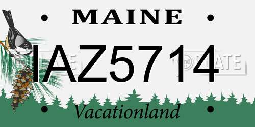 IAZ5714 Maine License Plate