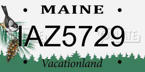 IAZ5729 Maine License Plate