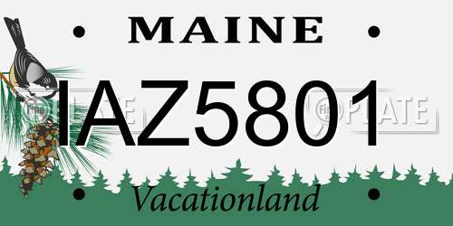 IAZ5801 Maine License Plate