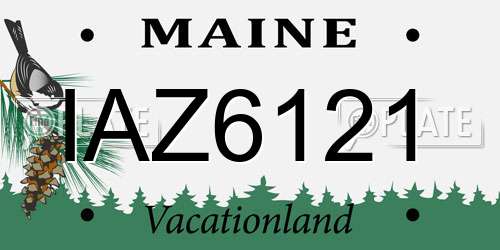 IAZ6121 Maine License Plate