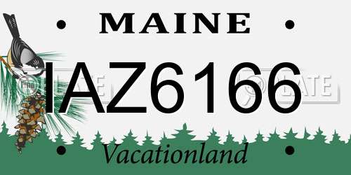 IAZ6166 Maine License Plate