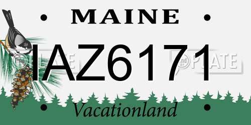 IAZ6171 Maine License Plate