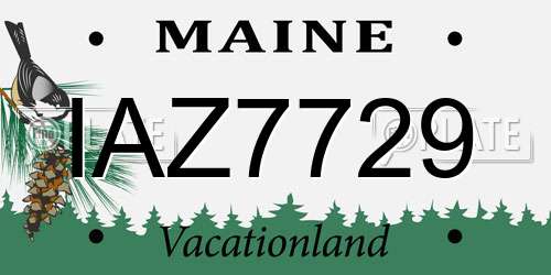 IAZ7729 Maine License Plate