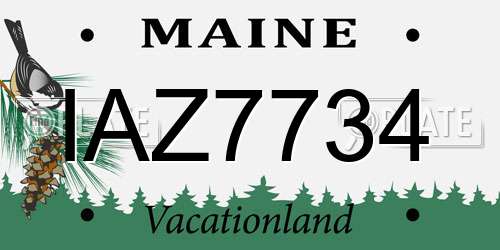 IAZ7734 Maine License Plate