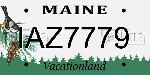 IAZ7779 Maine License Plate