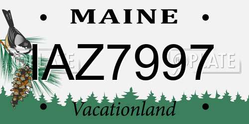 IAZ7997 Maine License Plate