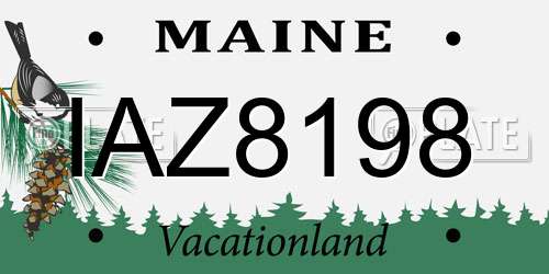 IAZ8198 Maine License Plate