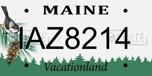 IAZ8214 Maine License Plate