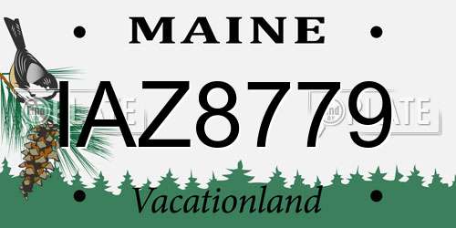 IAZ8779 Maine License Plate