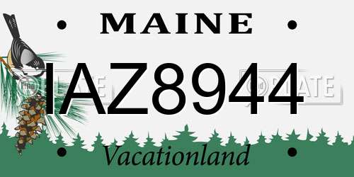 IAZ8944 Maine License Plate