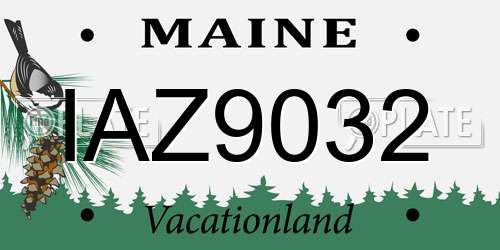IAZ9032 Maine License Plate